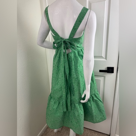 Lulu's Green Tiered Ruffled Midi Sundress Size Medium -#209 - Picture 11 of 16